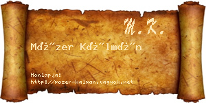 Mózer Kálmán névjegykártya